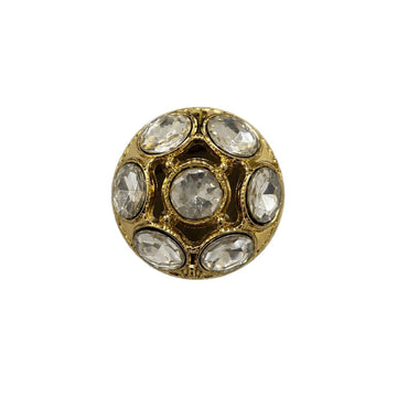 Gold Domed Hollow Rhinestone Metal Shank Buttons – 12pcs