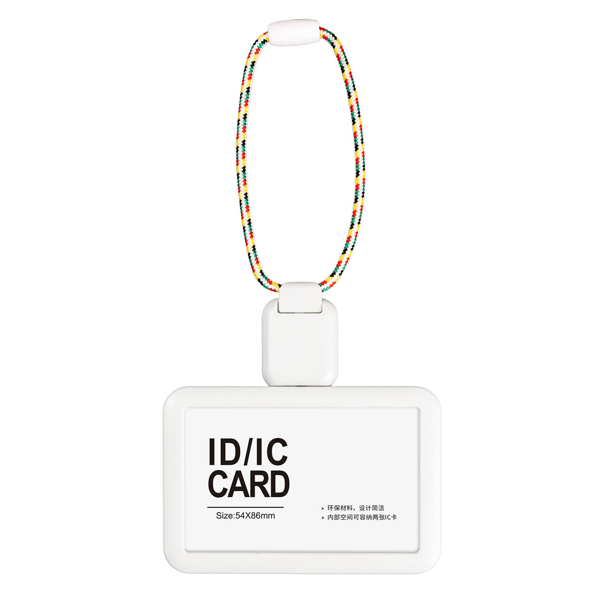 Badge Holder with Short Retractable Lanyard – 2 Pack | Horizontal & Vertical | Fits 86×54mm Cards White D