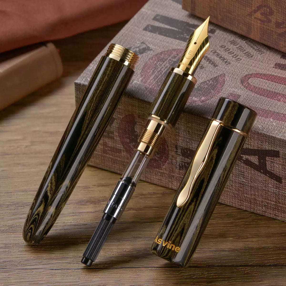 Asvine C2000 Cumberland Hard Rubber Fountain Pen | Oversized #8 Nib | Vintage Luxury