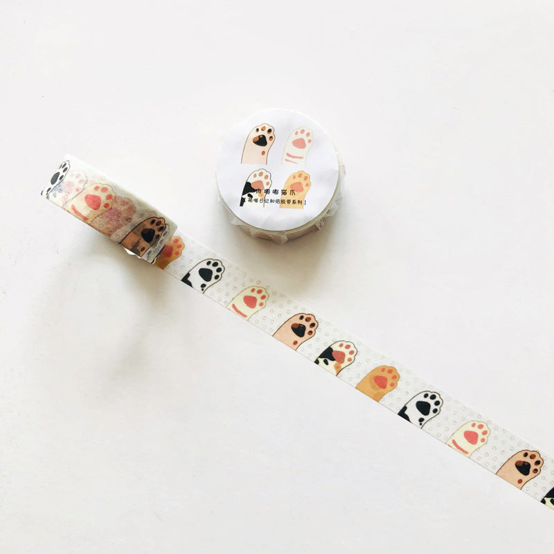 6 Adorable Cat Washi Tape Set – 1.5cm x 5m for Journaling Scrapbooking