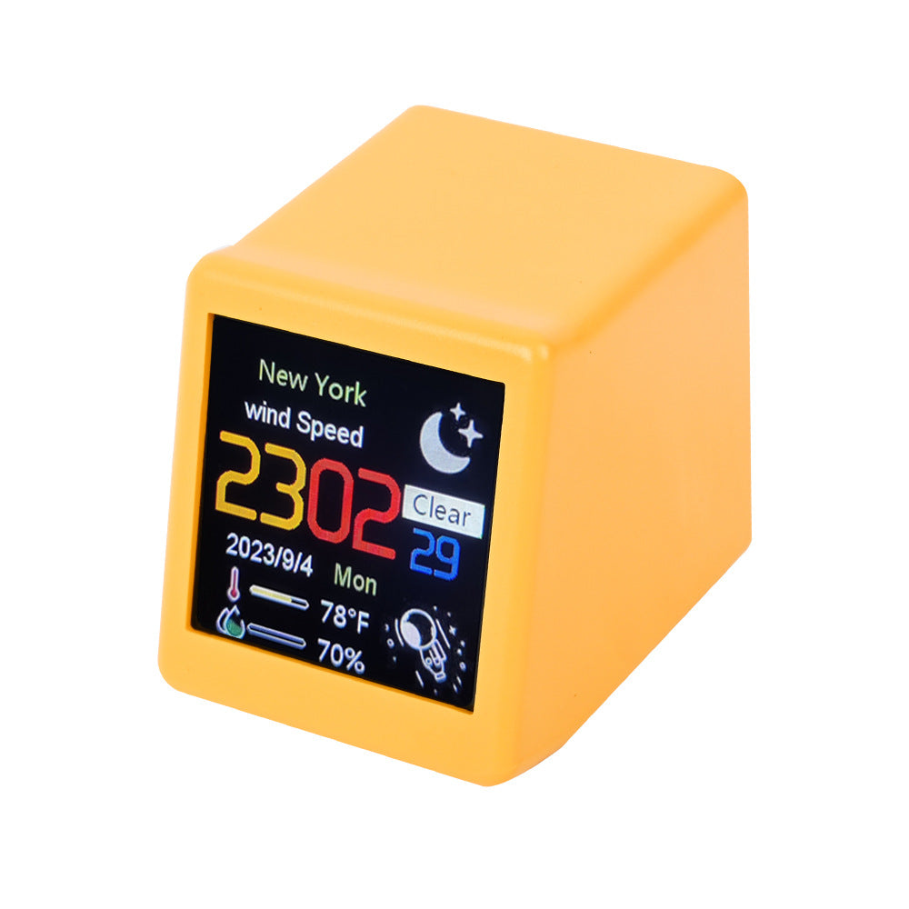 Desktop Mini WiFi Väderstation Klocka 1,54 tums skärm