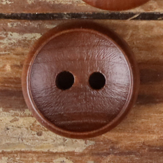 Brown Natural Wood Bowl-Shape 2-Hole Buttons – Set of 30 Dark Brown