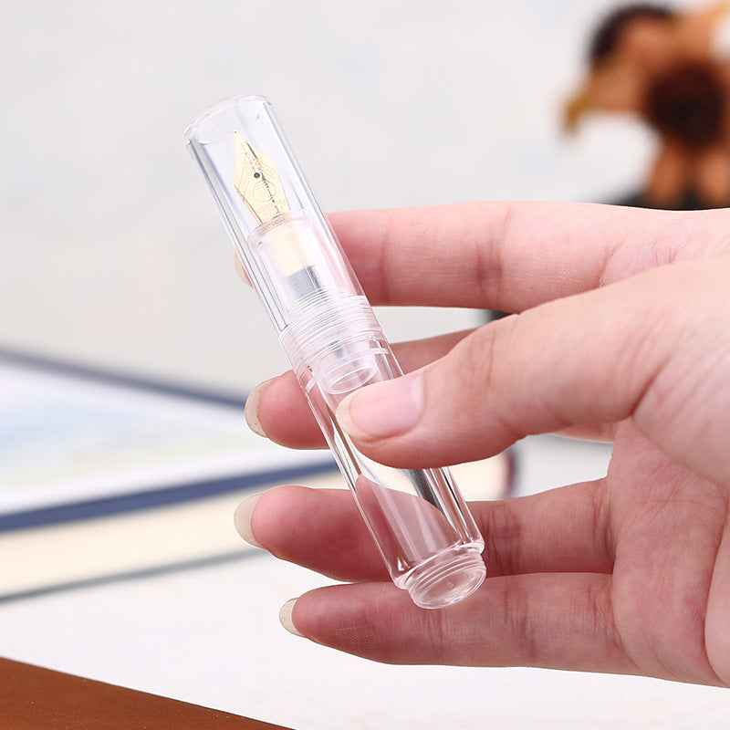 MAJOHN Wancai Mini pluma estilográfica de bolsillo transparente punta fina 0,5mm
