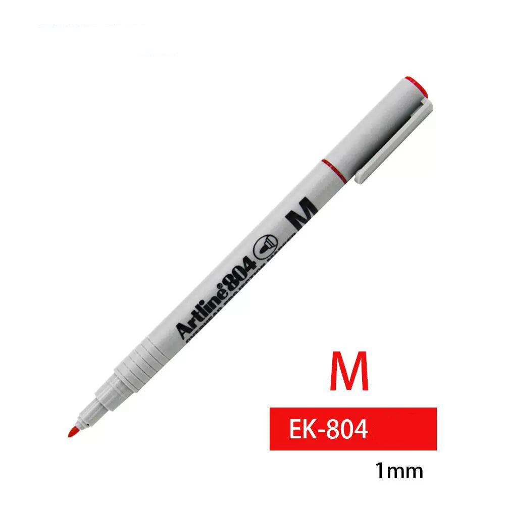 Artline 804 M Overhead Projection Markers, 1mm Round Tip, Erasable Water-Based Ink, 3-Pack 3 Red