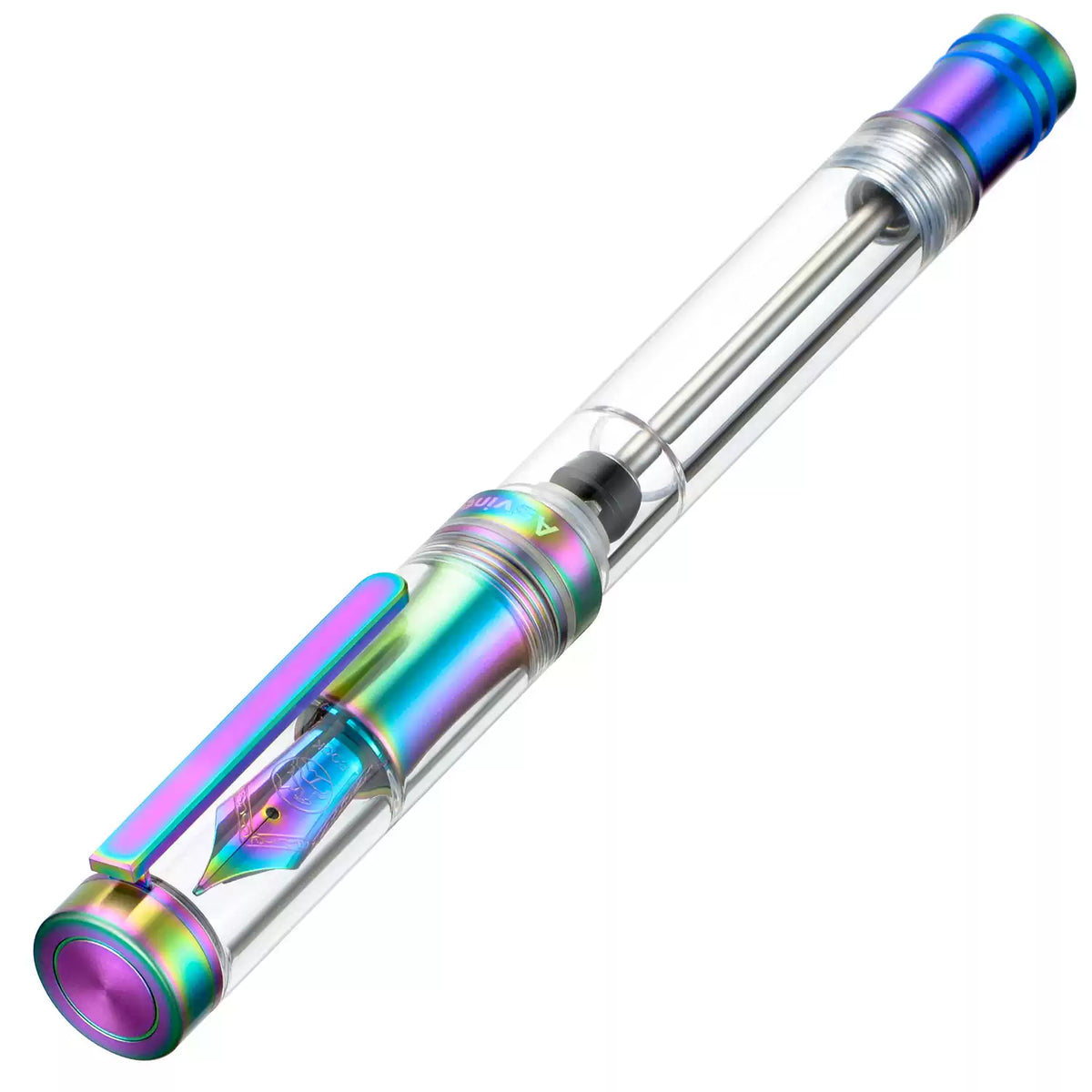 Asvine V200 Titanium Alloy Vacuum Filling Fountain Pen Laser Iridescent Finish