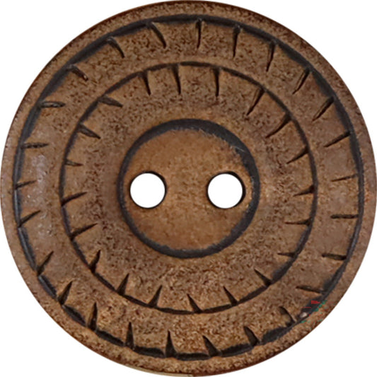 Black Scorched Round Natural Horn Buttons 2-Hole | Pack of 20