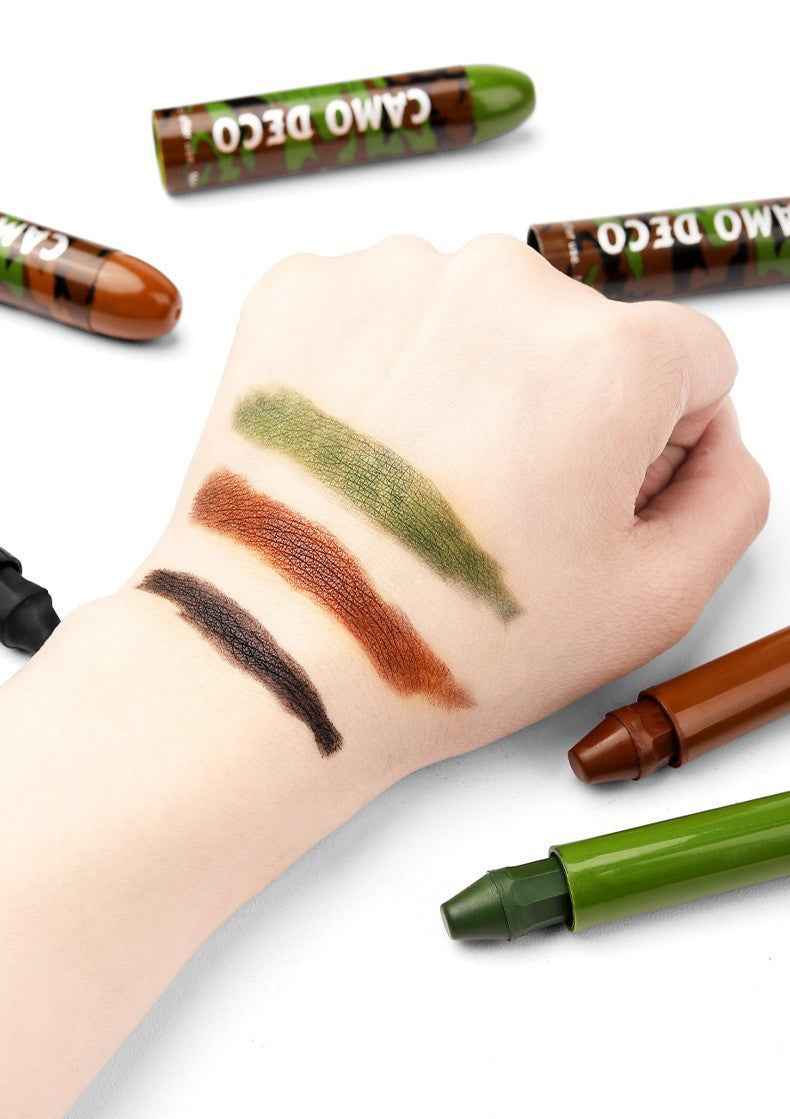 6PCS Camo Face Paint Stick Black Green Brown 3 Color
