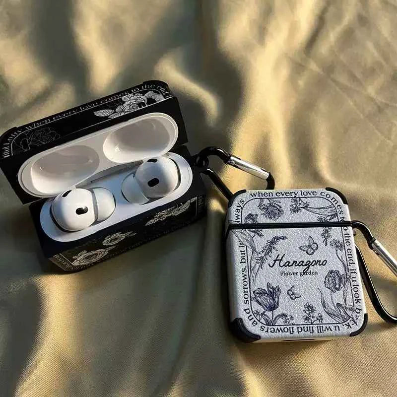 Vintage Black & White Floral AirPods Case