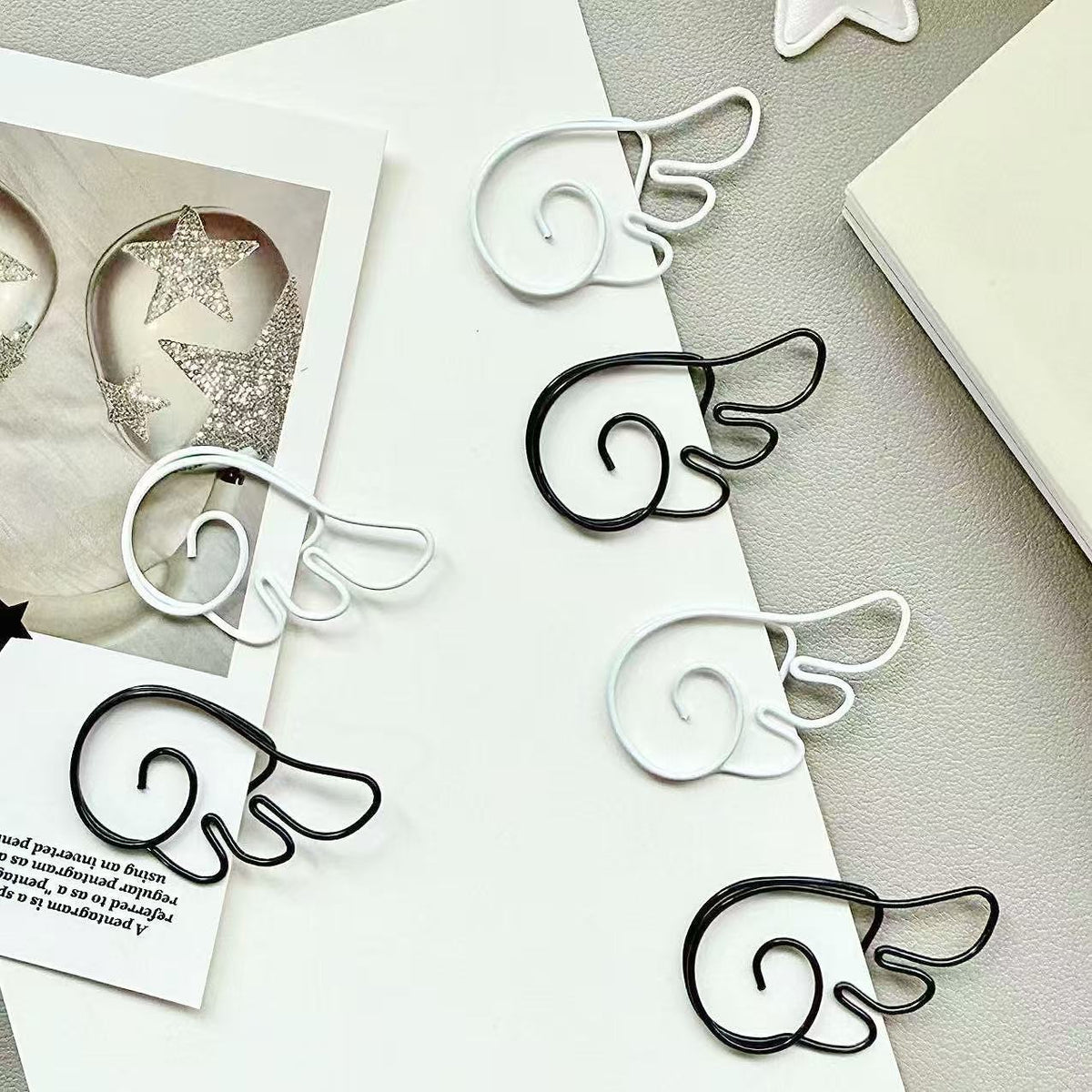 Angel Wings Paper Clips – Cute Novelty Metal Bookmark Clips Set of 40