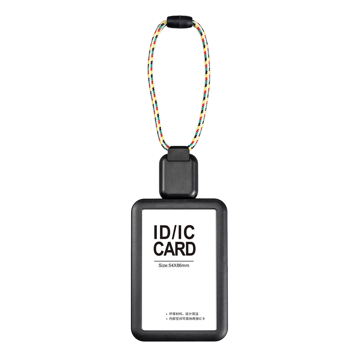 Badge Holder with Short Retractable Lanyard – 2 Pack | Horizontal & Vertical | Fits 86×54mm Cards Black B