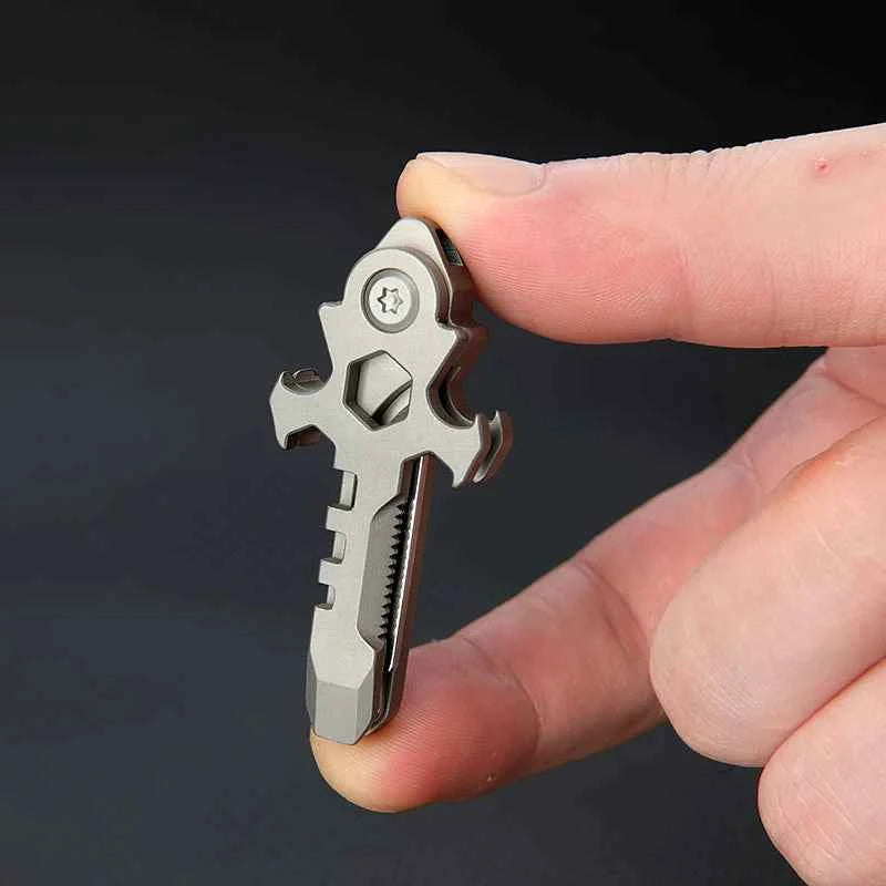 Titanium Multi-Tool EDC Bottle Opener Box Cutter M3/M4 Wrench