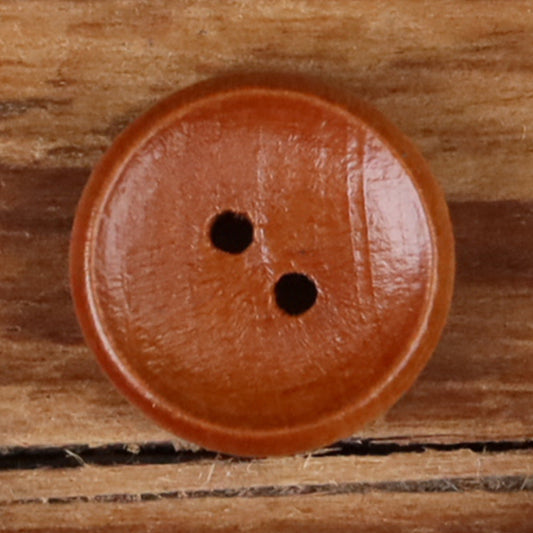 Brown Natural Wood Bowl-Shape 2-Hole Buttons – Set of 30 Light Brown