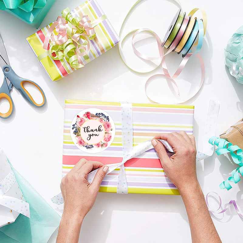 1000pcs Thank You Stickers,Round 1 Inch Floral Labels for Small Business