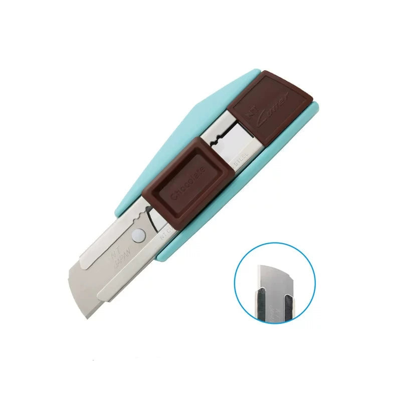 NT Cutter ZL2P Mini Utility Knife with Chocolate-Style Slider, 107mm Mint Green