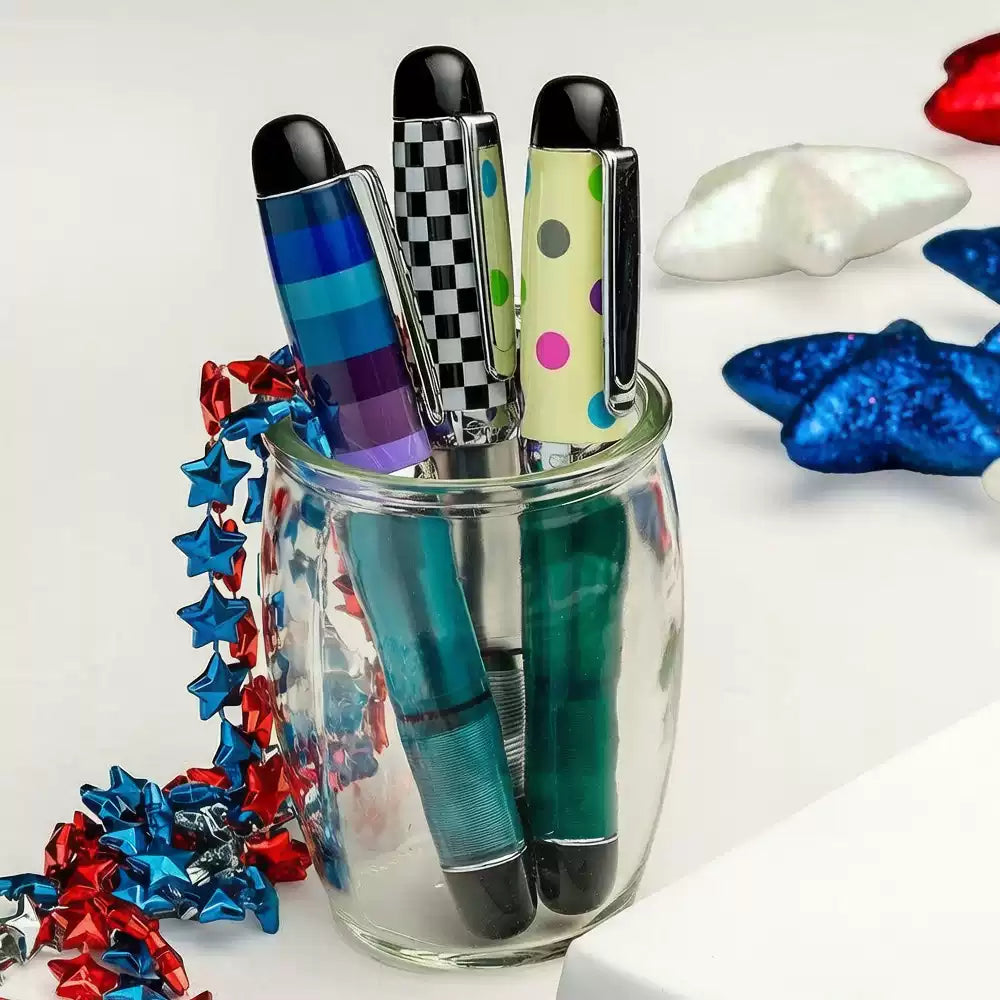 OPUS 88 Mini Pocket Fountain Pen - Traditional Eyedropper Filling, Clear Acrylic Demonstrator, Stainless Steel Nib