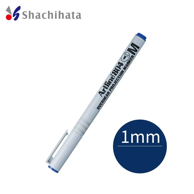 Artline 804 M Overhead Projection Markers, 1mm Round Tip, Erasable Water-Based Ink, 3-Pack 3 Blue