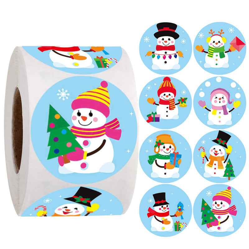 500 autocollants d'hiver mignons bonhomme de neige, 1,5 pouces