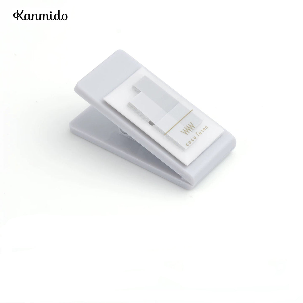 Kanmido Miniclip Coco Fusen MY FAVE Clip Sticky Note Dispenser | Refillable Index Tabs | 2 x 30 Sheets Grey