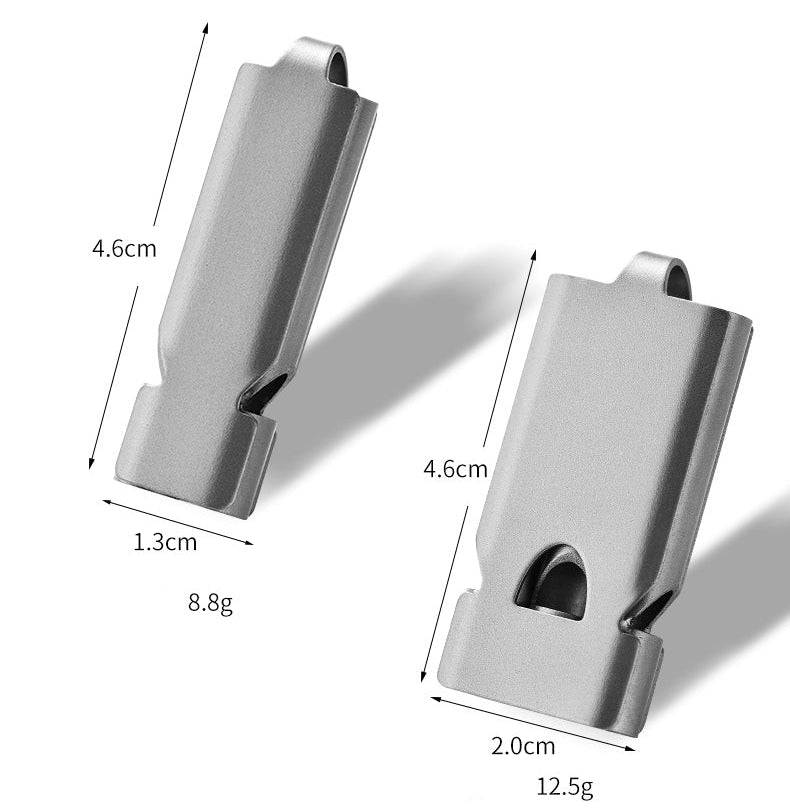 TC4 Titanium Alloy Emergency Whistle, Dual-Tube / Triple-Tube EDC Outdoor Signal Whistle