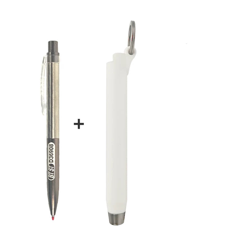 BTST All-Metal Gel Pen | Twist Retractable,Silicone Pen Sleeve Grey