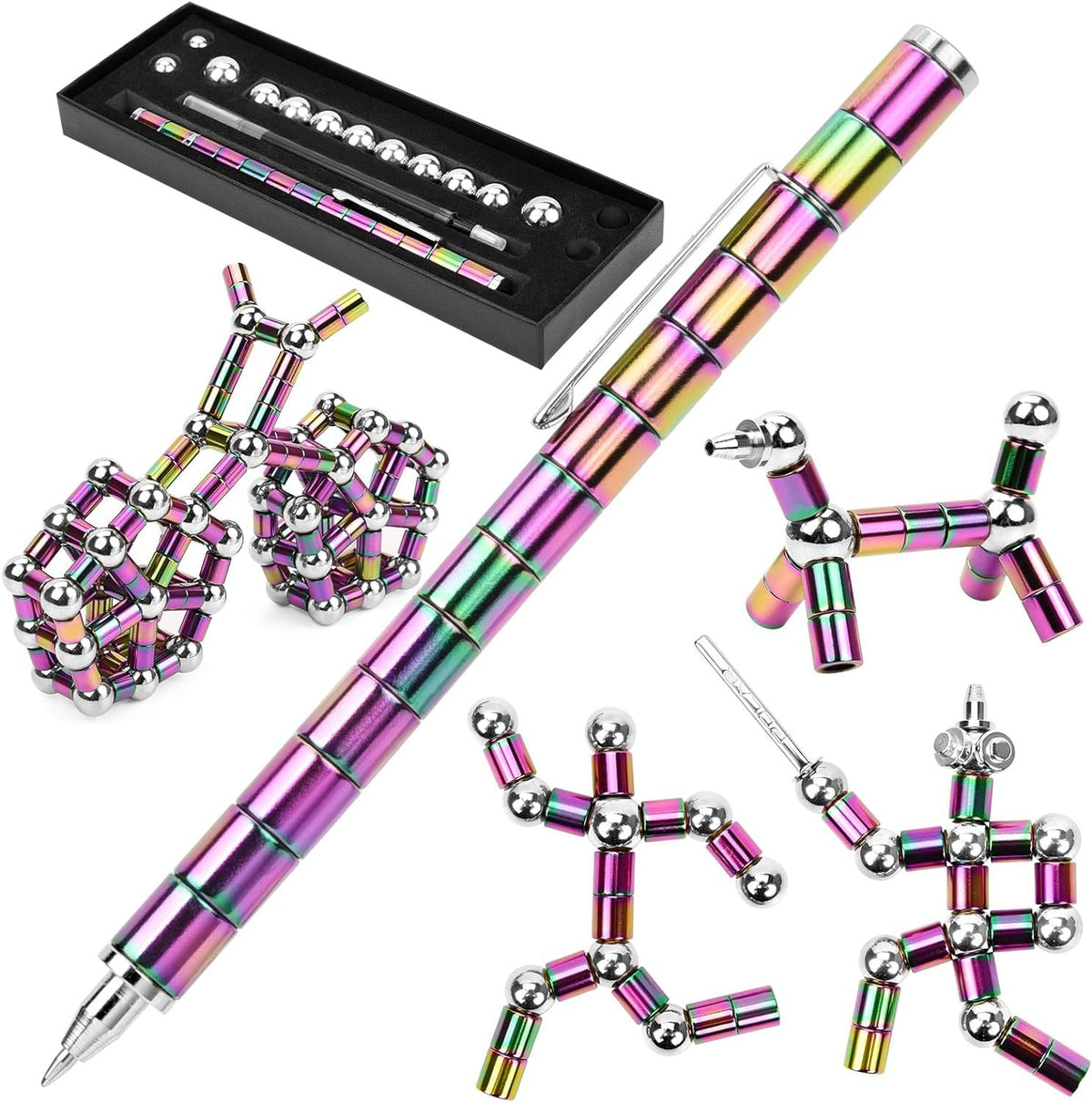 Metal Fidget Magnetic Pen Toy Gift Colorful