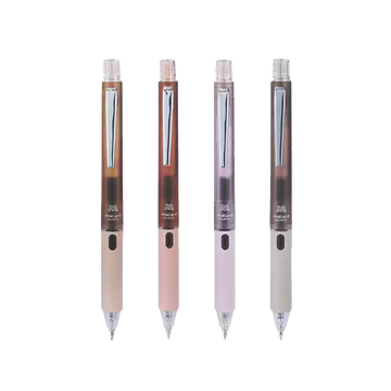 Penac Maillard-Tone Gel Pens, 0.5mm Black Ink, Twist Mechanism, 4-Color Body Set of 4