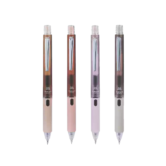 Penac Maillard-Tone Gel Pens, 0.5mm Black Ink, Twist Mechanism, 4-Color Body Set of 4