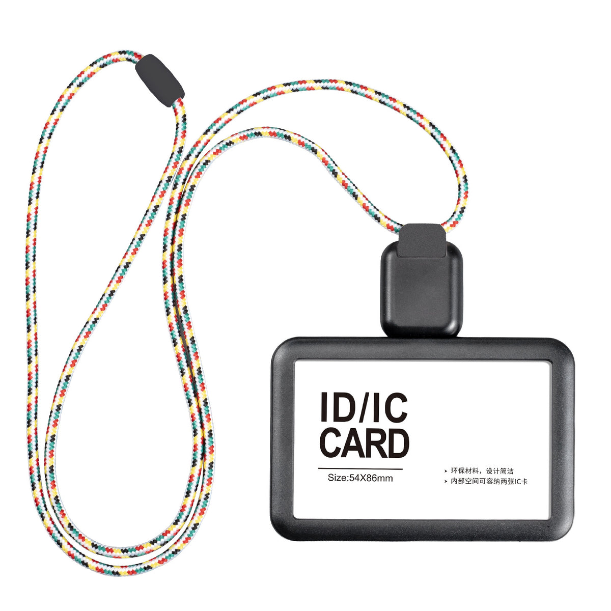 White Badge Holder with Long Retractable Lanyard – 2 Pack | Horizontal & Vertical | Fits 86×54mm Cards Black D