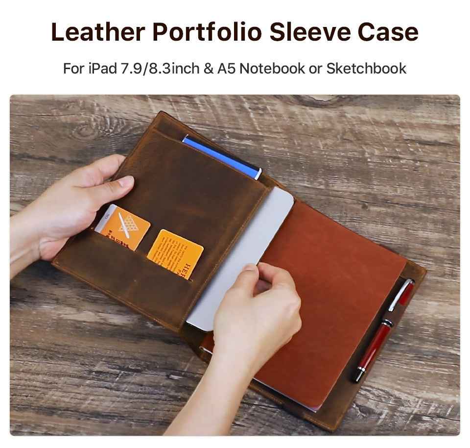 Handmade Vintage Leather A5 Business Padfolio Organizer
