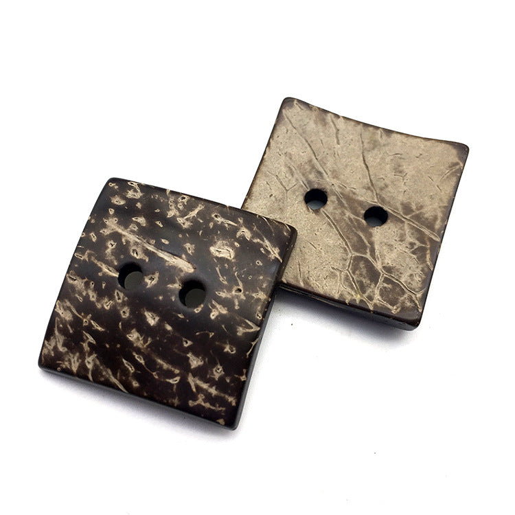 10-54mm Extra Large Coconut Shell Square Two Hole Buttons 30pcs