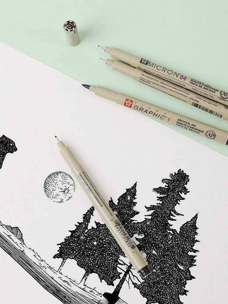 Stylo Sakura Pigma Micron - Taille 05 - 0,45 mm - Noir (Paquet de 3)
