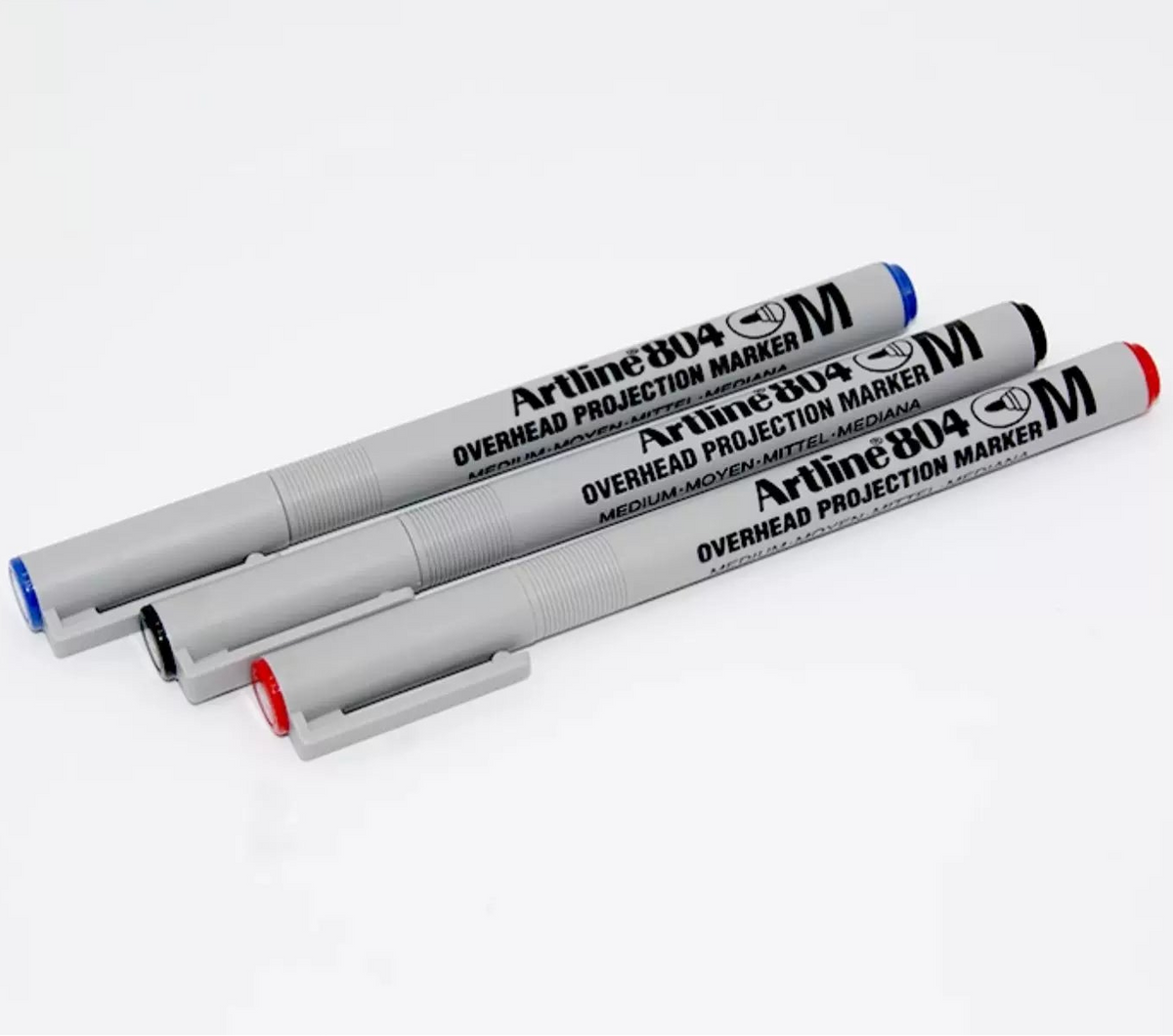 Artline 804 M Overhead Projection Markers, 1mm Round Tip, Erasable Water-Based Ink, 3-Pack