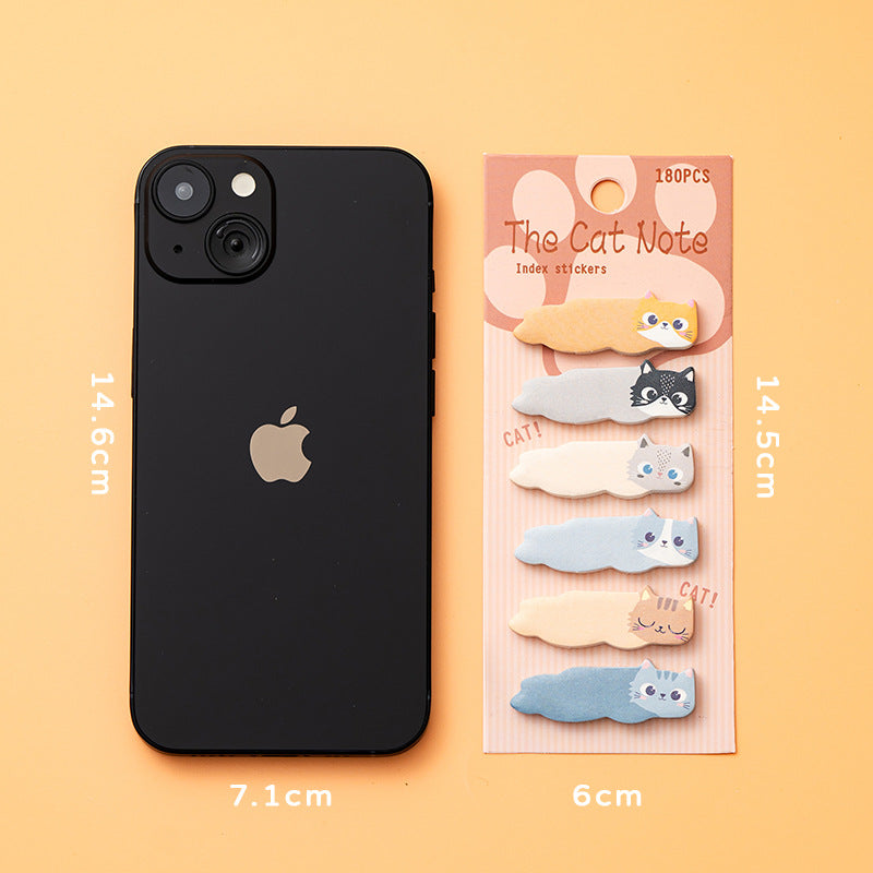 Cute Cat Sticky Notes & Index Tabs Set Kawaii Memo Pads,8-Pack