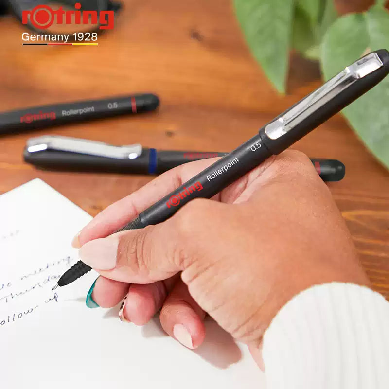 rOtring Rollerpoint Rollerball Pen 3-Pack – Blue Ink | Needle Tip | 0.5mm / 0.7mm | Liquid Ink Precision Liner