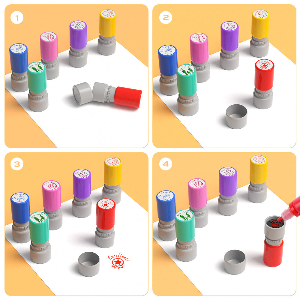 Pack of 6 Sorted Teacher Stamp Teachers Self-Inking Rubber Stamps