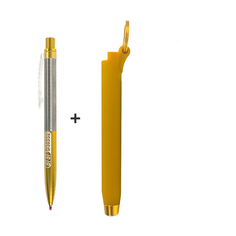 BTST All-Metal Gel Pen | Twist Retractable,Silicone Pen Sleeve Yellow