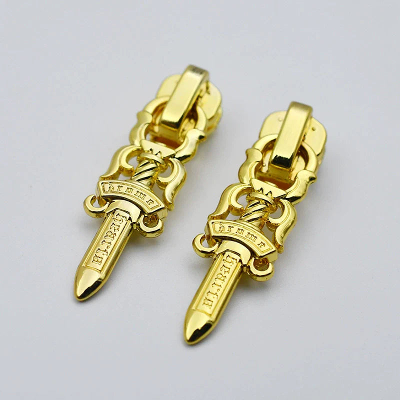 #3 Gold and Silver Metal outdoor gear Zipper Pulls 10pcs 1