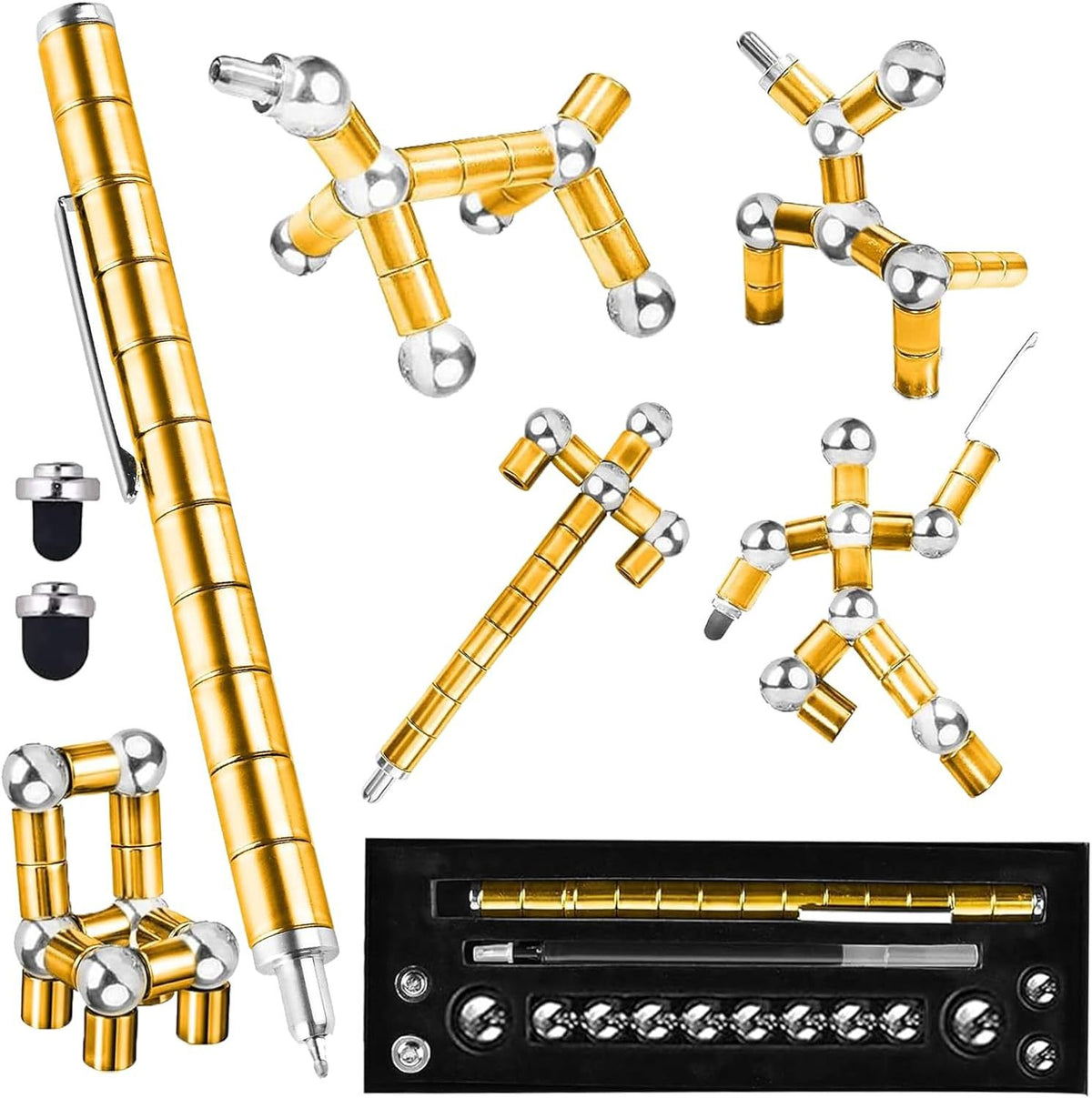 Metal Fidget Magnetic Pen Toy Gift Gold
