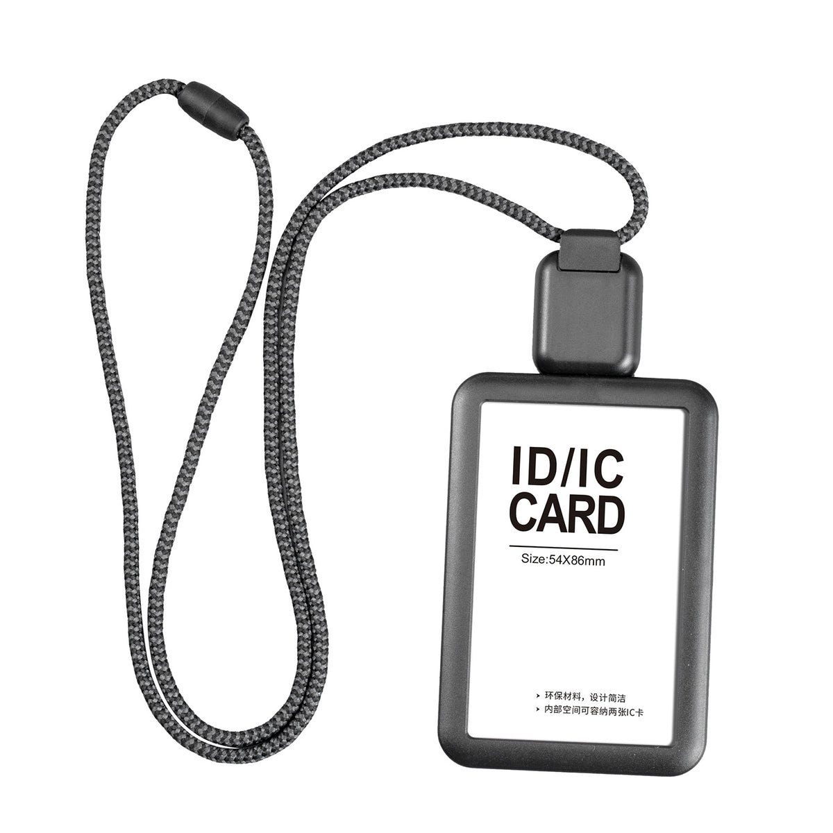 White Badge Holder with Long Retractable Lanyard – 2 Pack | Horizontal & Vertical | Fits 86×54mm Cards Black A