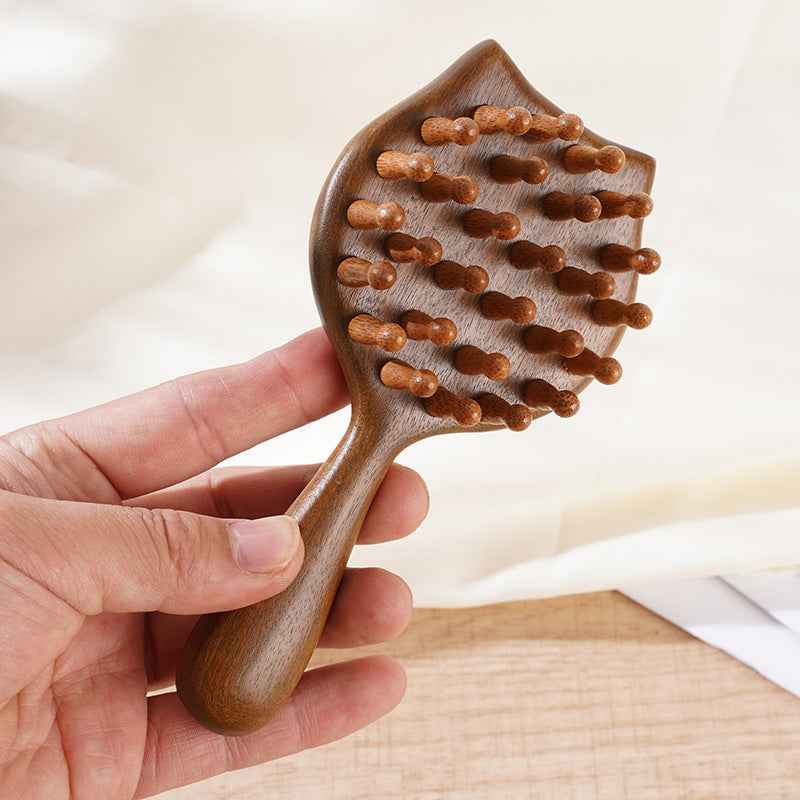 Sandalwood Hair Brush – Cat Shape Scalp Massager