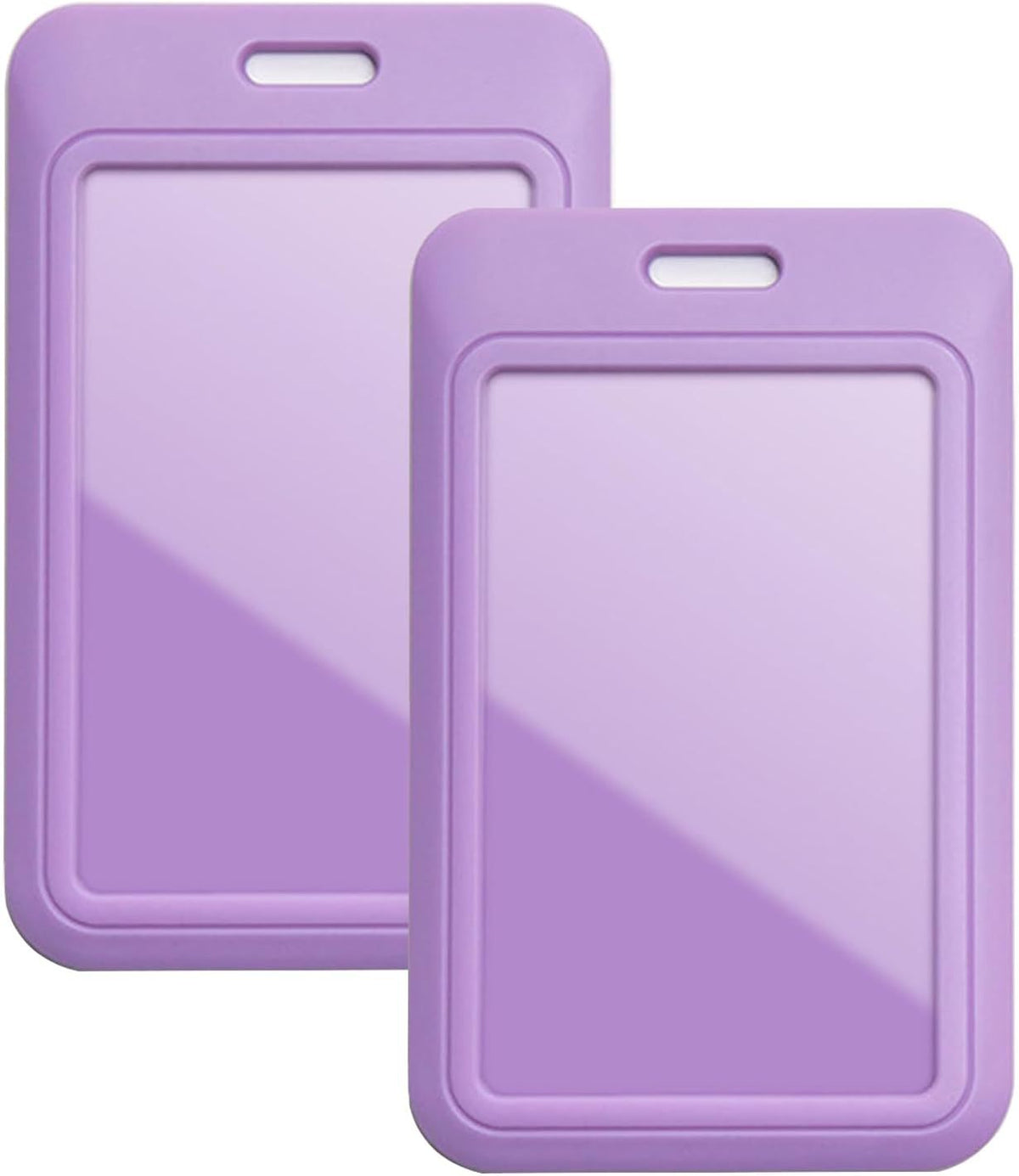 Macaron Color Slide ID Card Holder Set of 10 | ABS Plastic Push-Pull Badge Sleeve for Students — Blue, Pink, Black, White, Red, Purple Purple