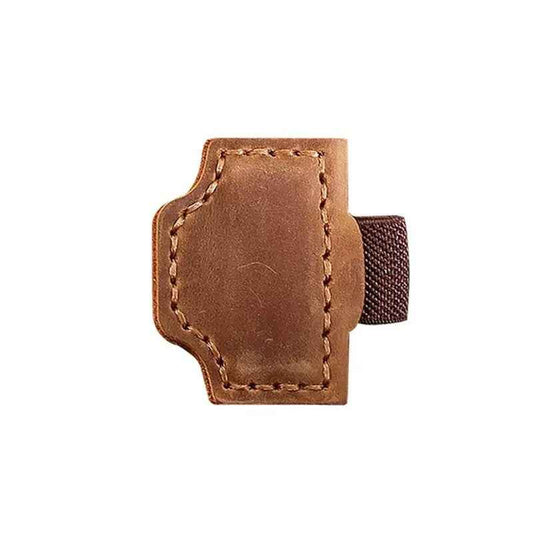 2PCS Magnetic Leather Bookmarks with Pen Holder Light Brown