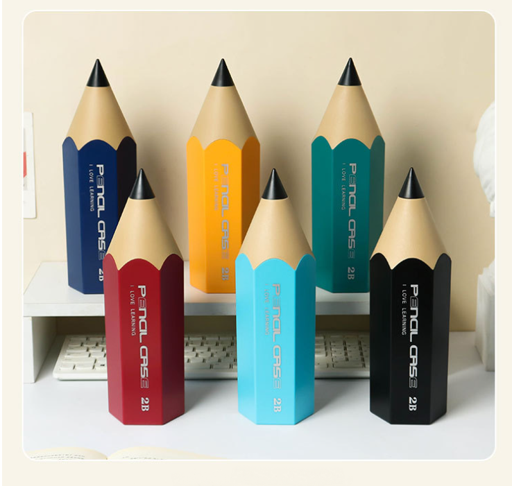 Porte-stylo en forme de crayon, organisateur de rangement de crayons de bureau à Double couche