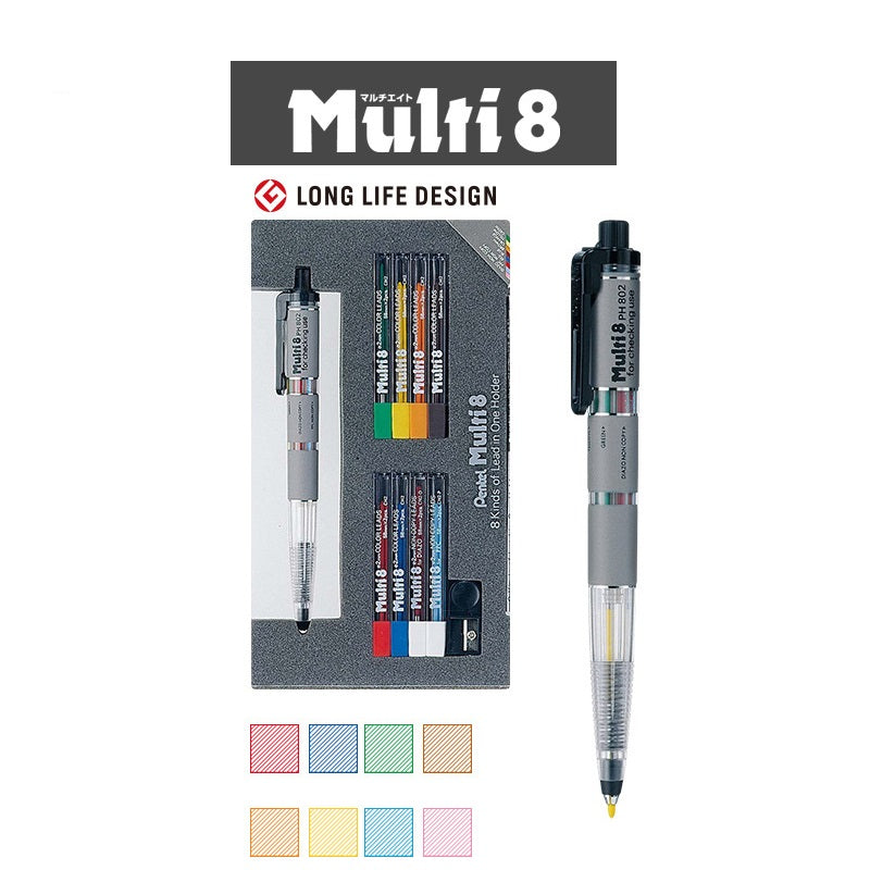 Pentel blyertshållare och blysats, multi 8 set (PH802ST)