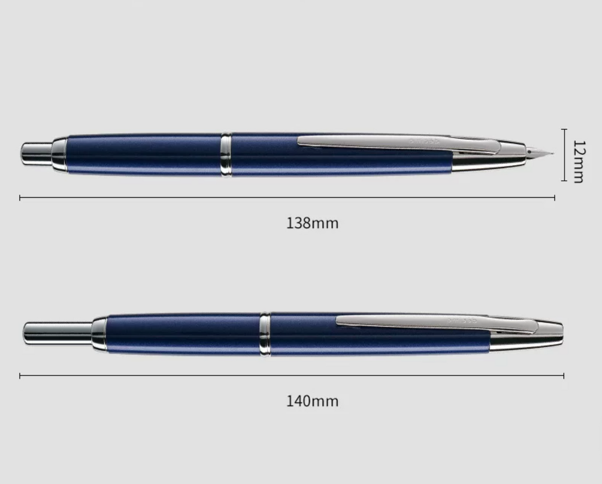 Pilot Capless Decimo Fountain Pen | 18K Gold Nib | Retractable | Aluminum Barrel | CON-40 Converter Included