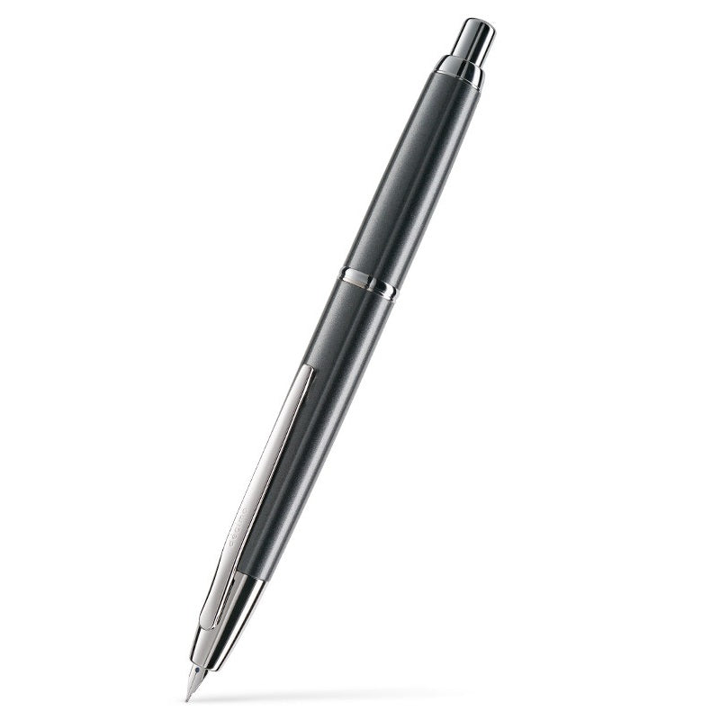 Pilot Capless Decimo Fountain Pen | 18K Gold Nib | Retractable | Aluminum Barrel | CON-40 Converter Included Dark Grey