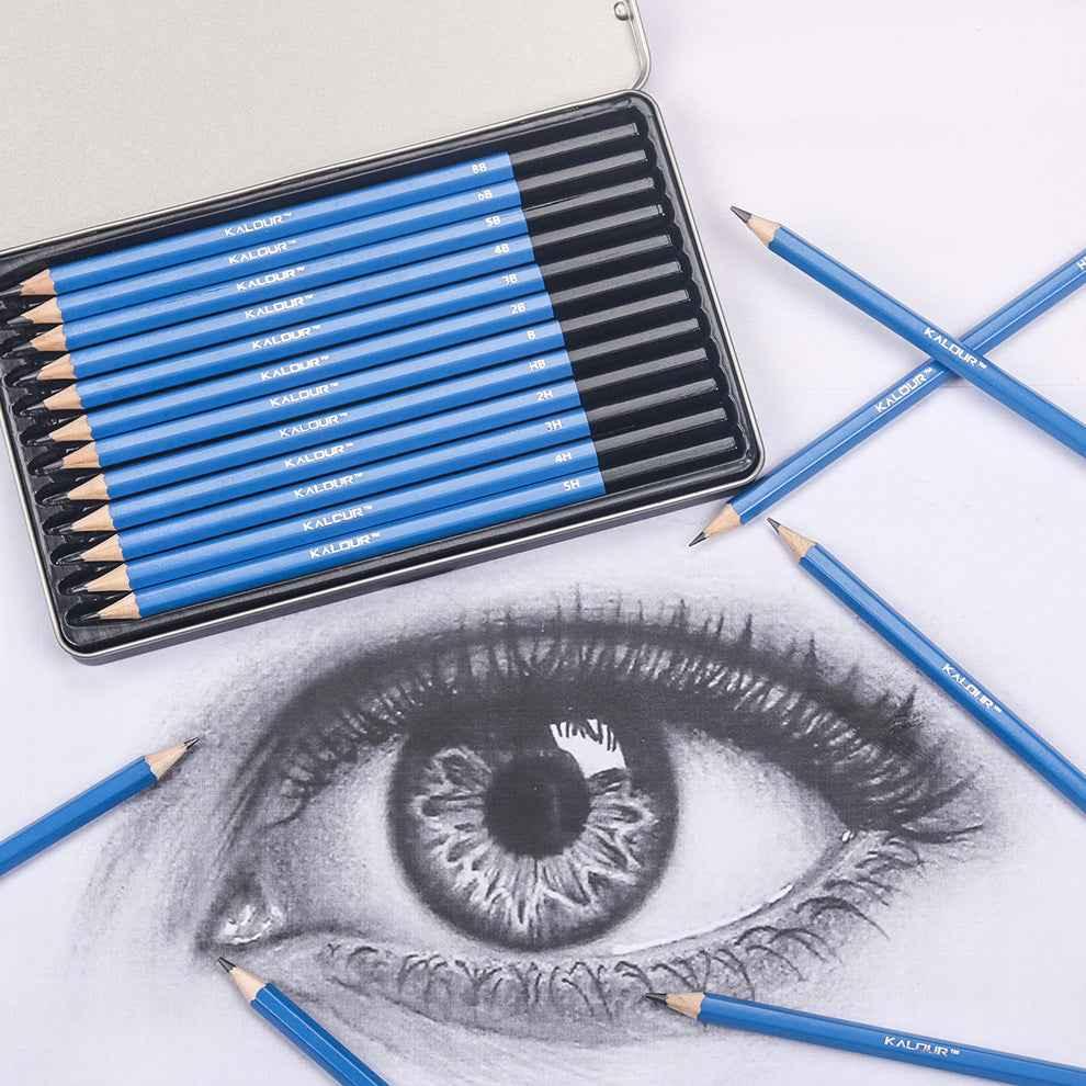 KALOUR 12 pièces dessin professionnel croquis ensemble de crayons graphite