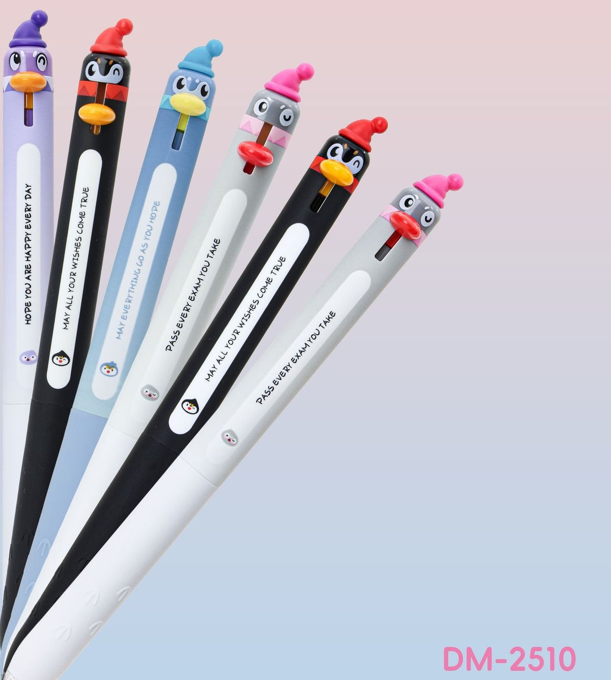 Cute Penguin Retractable Gel Pens 0.5mm Black Ink Set of 12 – Kawaii Fun
