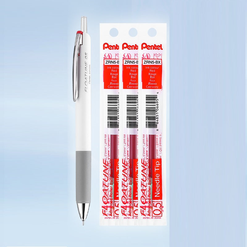 Pentel Floatune BZN205 Ballpoint Pen with 3 Refills 0.5mm Red
