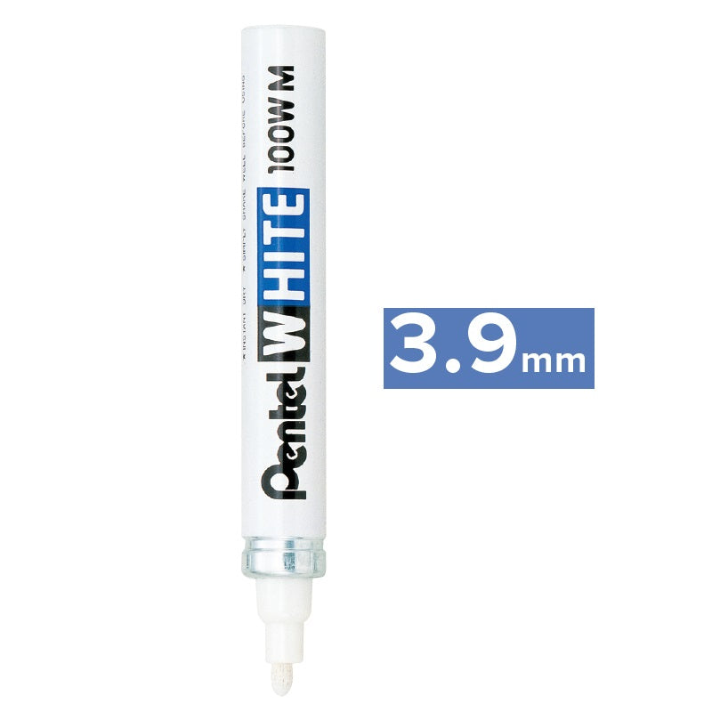 Pentel Permanent Marker, White, Fine Point, 1-Pack (100W-F/S/M) 3.9mm